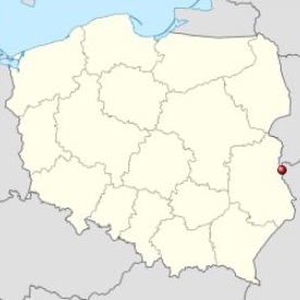 Sobibor op de kaart van Polen