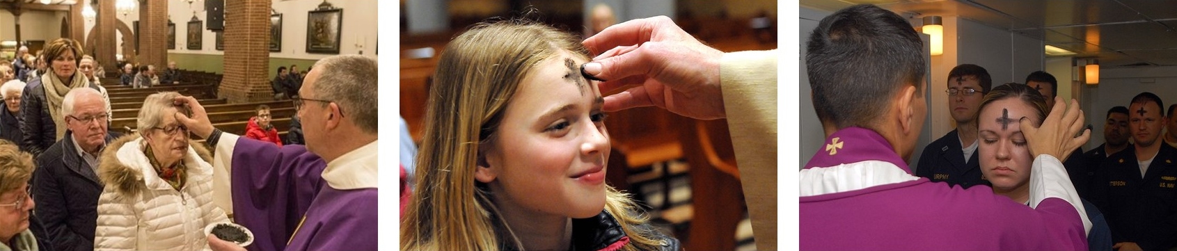 Askruisje halen in de kerk, nog steeds door jong en oud Askruisje halen